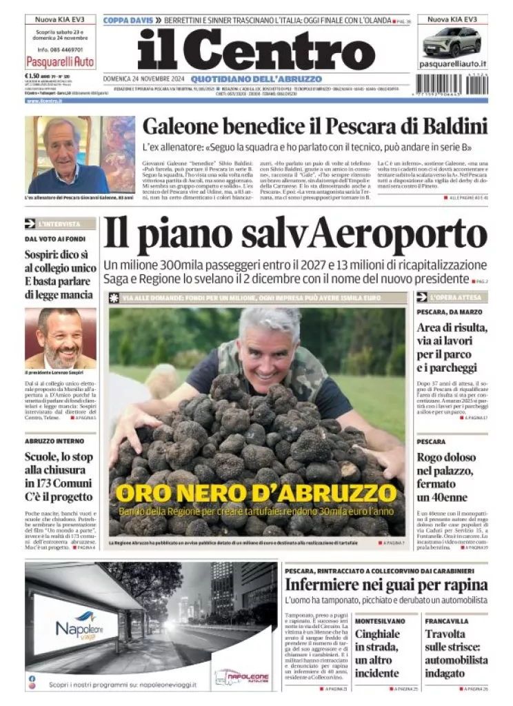 Prima-pagina-il centro-oggi-edizione-del-2024-11-24